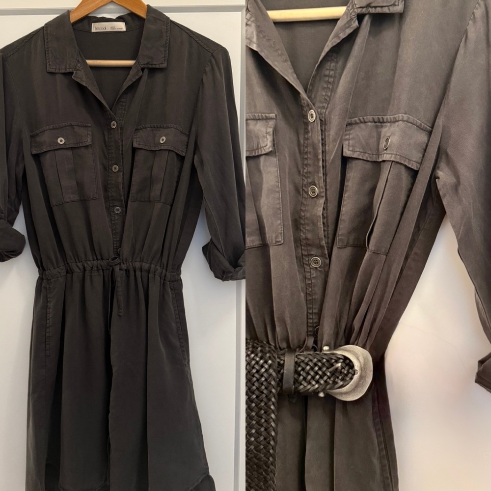 Charcoal Tencel Shirt Dress Size Medium NWOT Fall Transition!